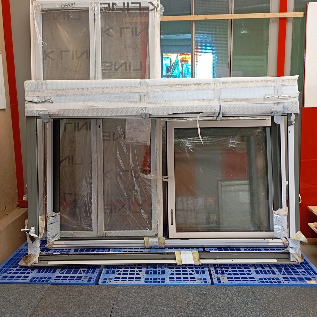 Baie coulissante Alu 2 VX K-LINE 2000x1150 Bicolore Blanc/gris VR manuel