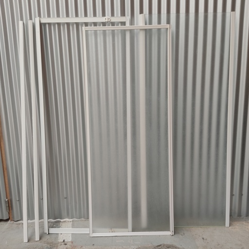 [9.3.431-001] Paroi de douche d'angle 80x80 porte pivotante verre dépoli -LEG